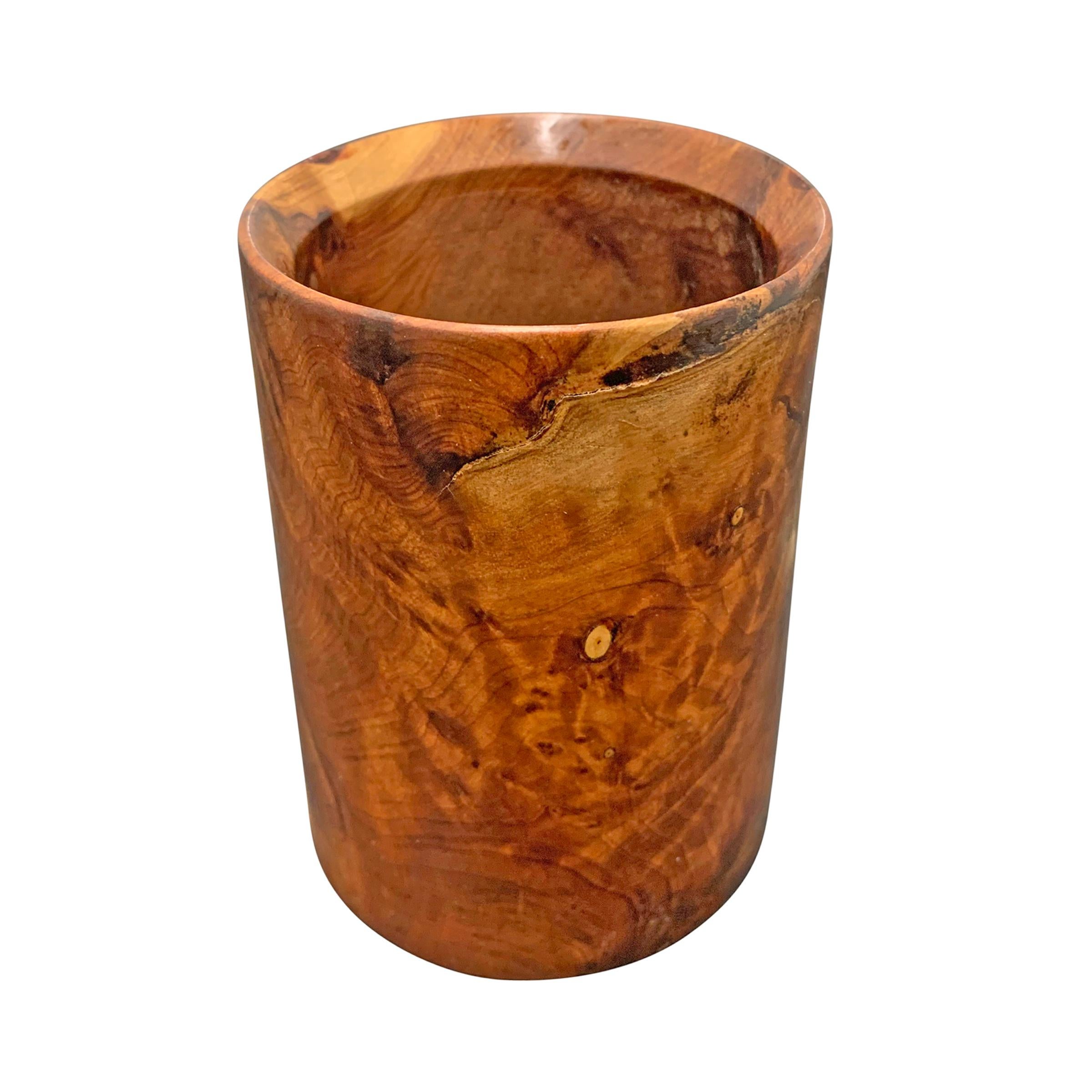 Mid-20th Century Burl Pencil Cup In Good Condition In Chicago, IL