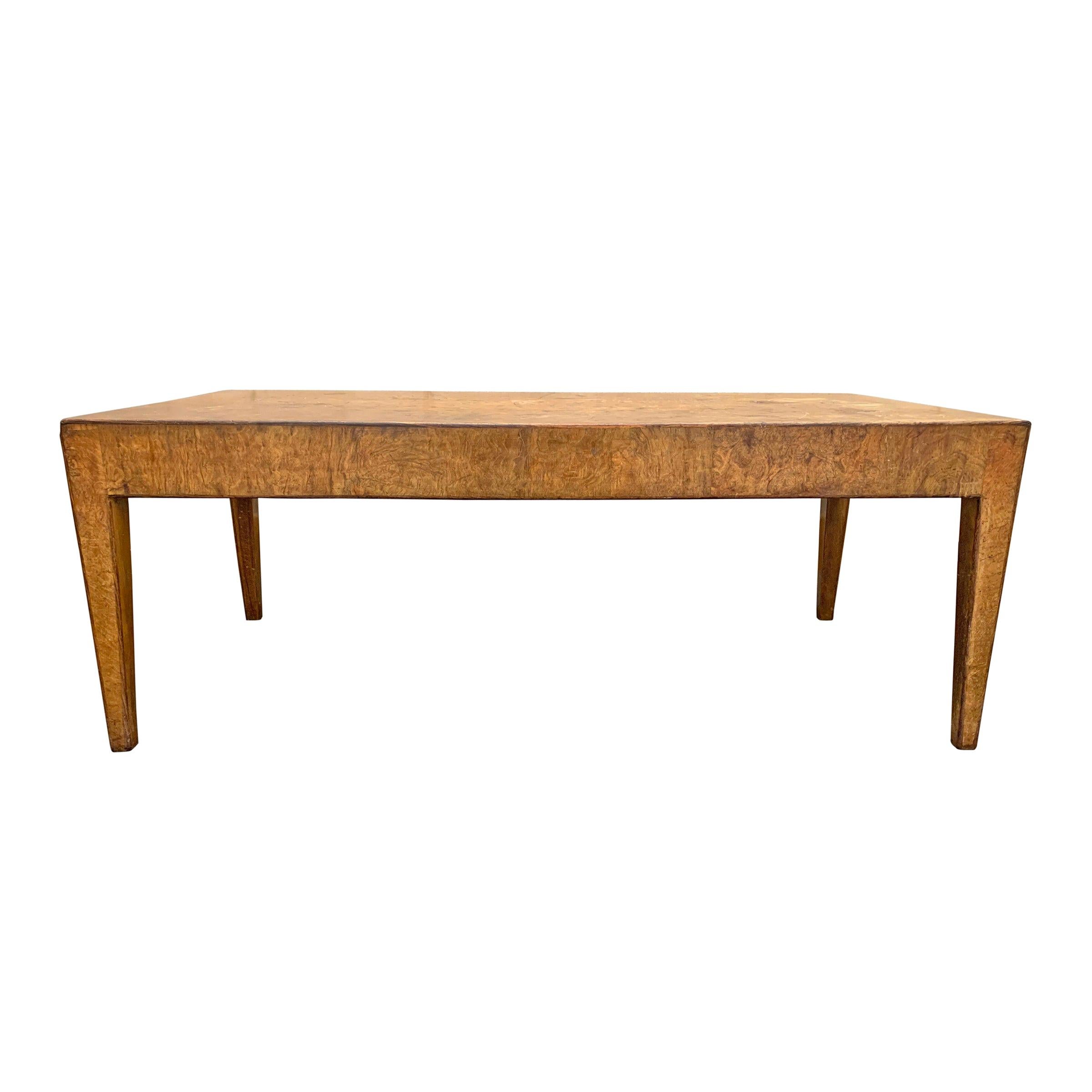 Mid-20th Century Burl Wood Low Table
