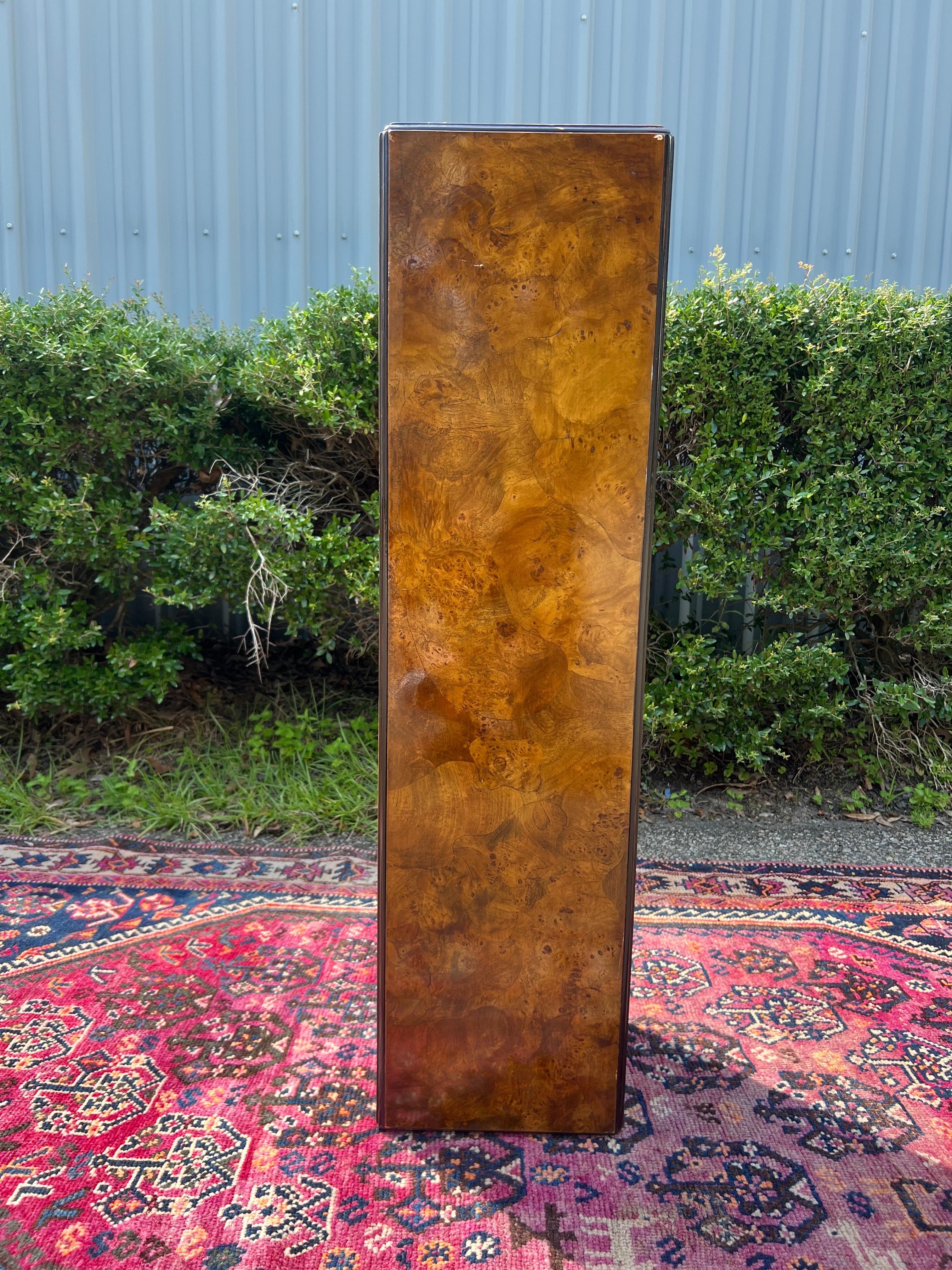 Mid-Century Modern Mid 20th Century Burlwood Pedestal in the Manner of Milo Baughman