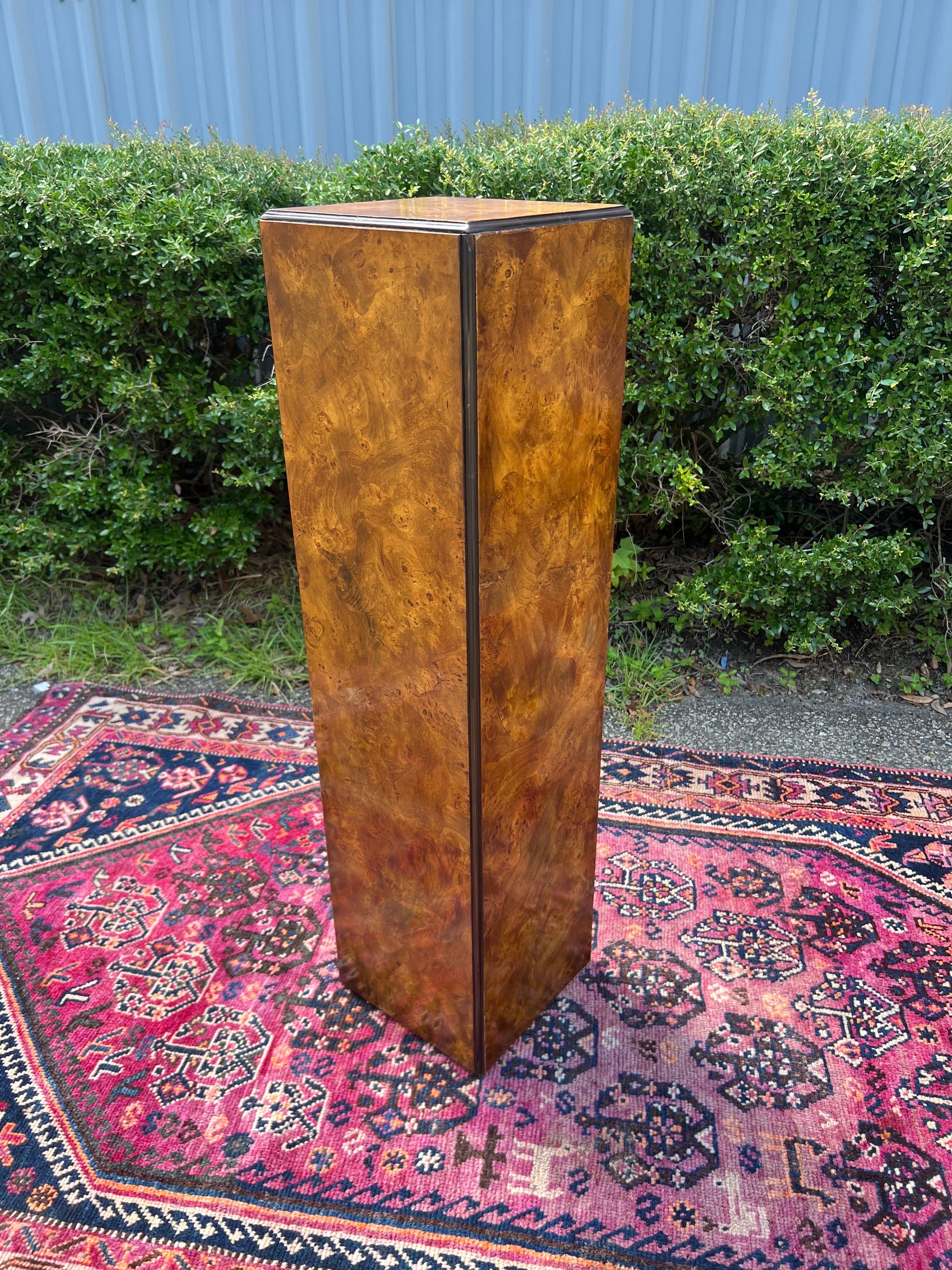 Mid 20th Century Burlwood Pedestal in the Manner of Milo Baughman 2