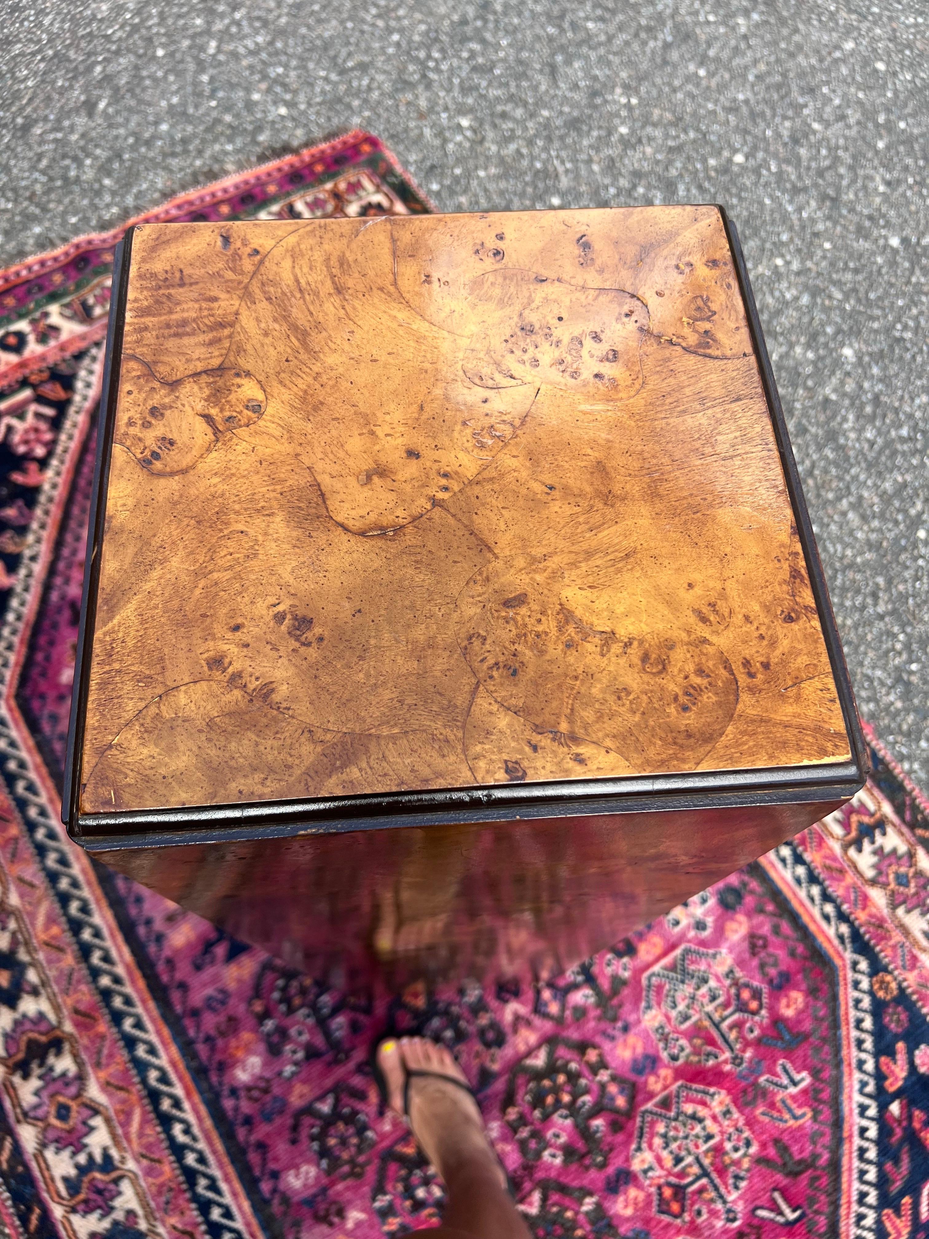 Mid 20th Century Burlwood Pedestal in the Manner of Milo Baughman 3