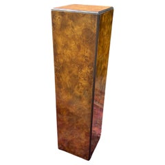 Mid 20th Century Burlwood Pedestal in the Manner of Milo Baughman