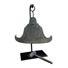 Mid-20th Century Burmese Bronze Gong on a Stand