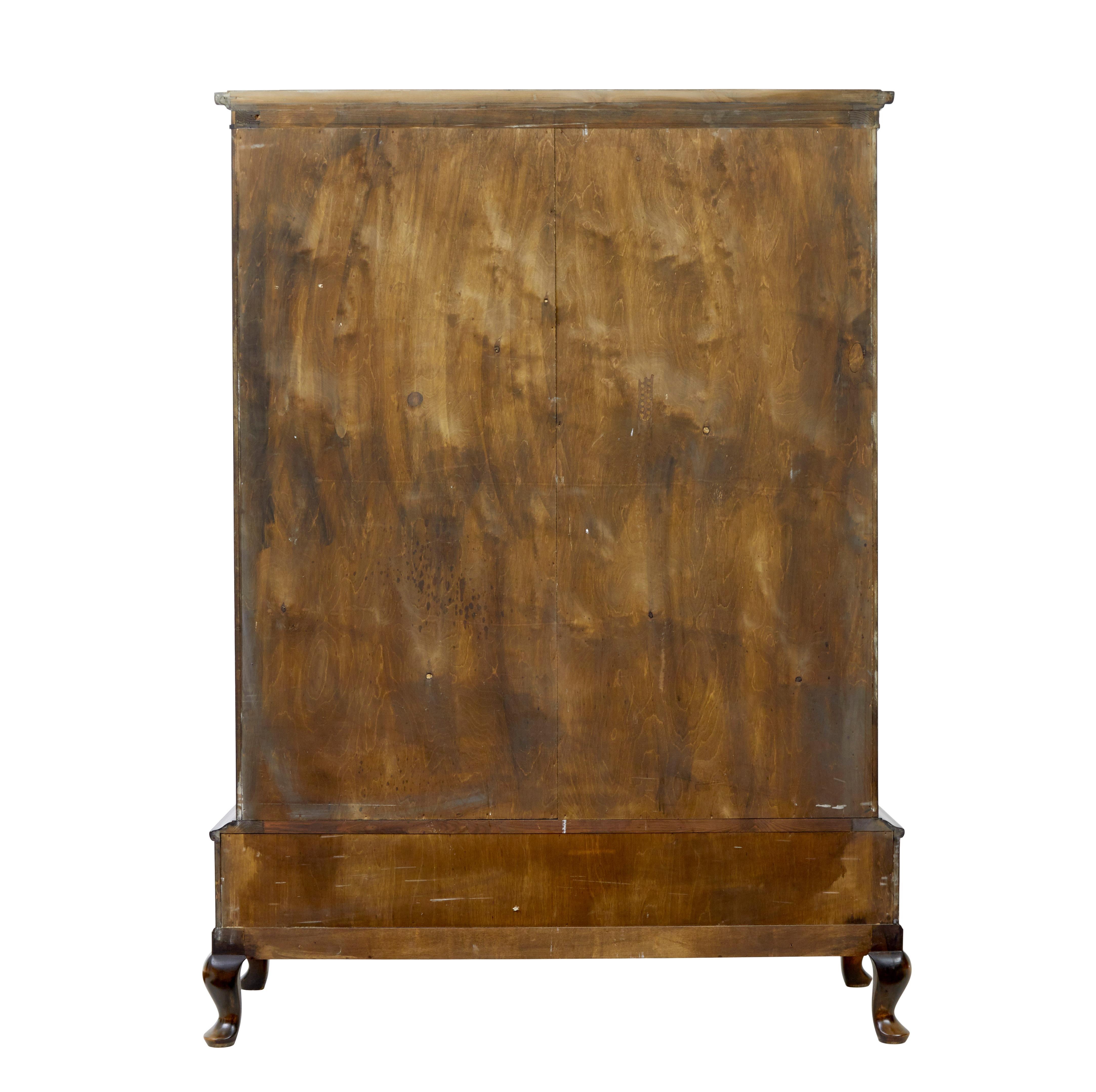 Carved Mid 20th century burr birch cabinet by Bodafors For Sale
