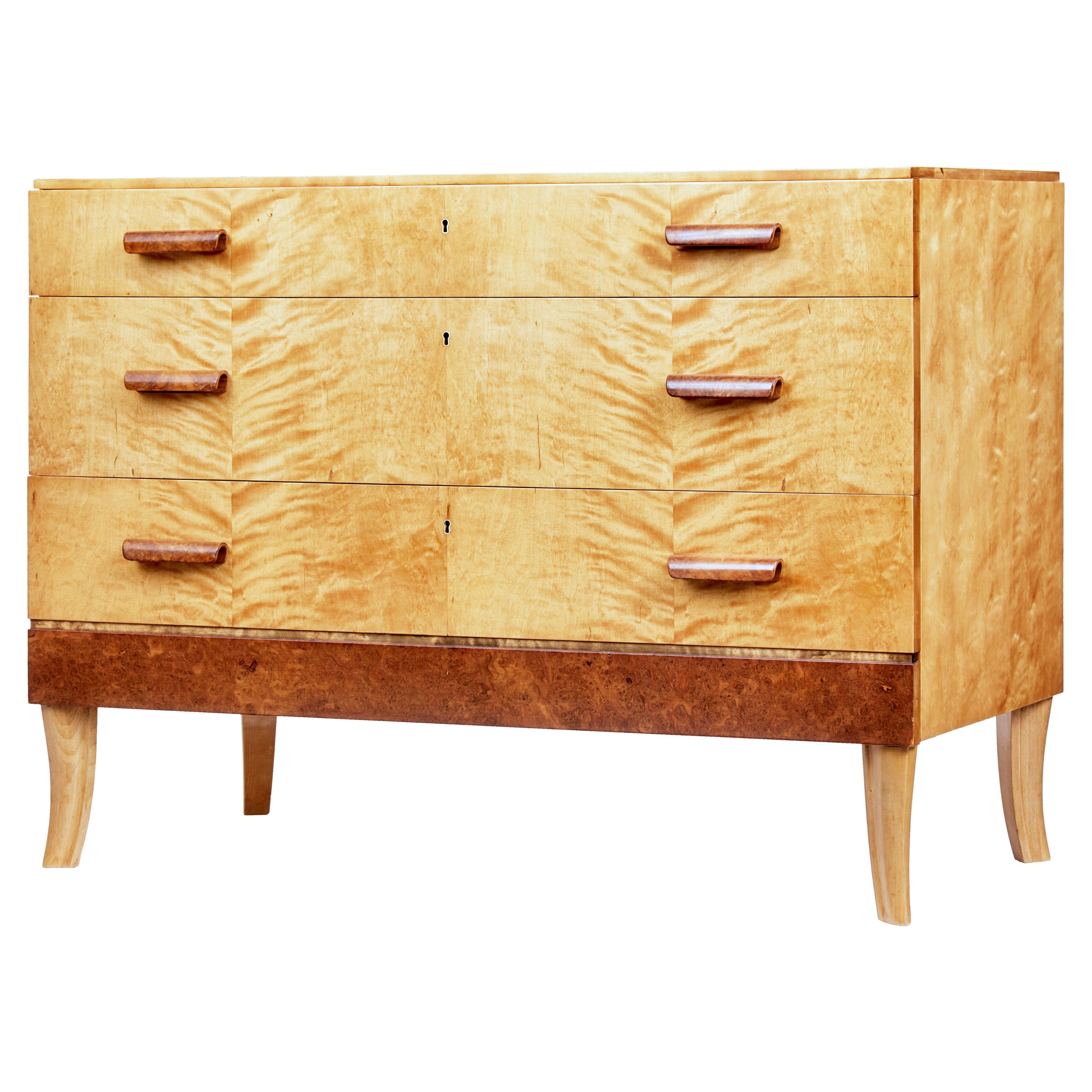 Mid20th Century Scandinavian Mahogany Chest of Drawers at 1stDibs