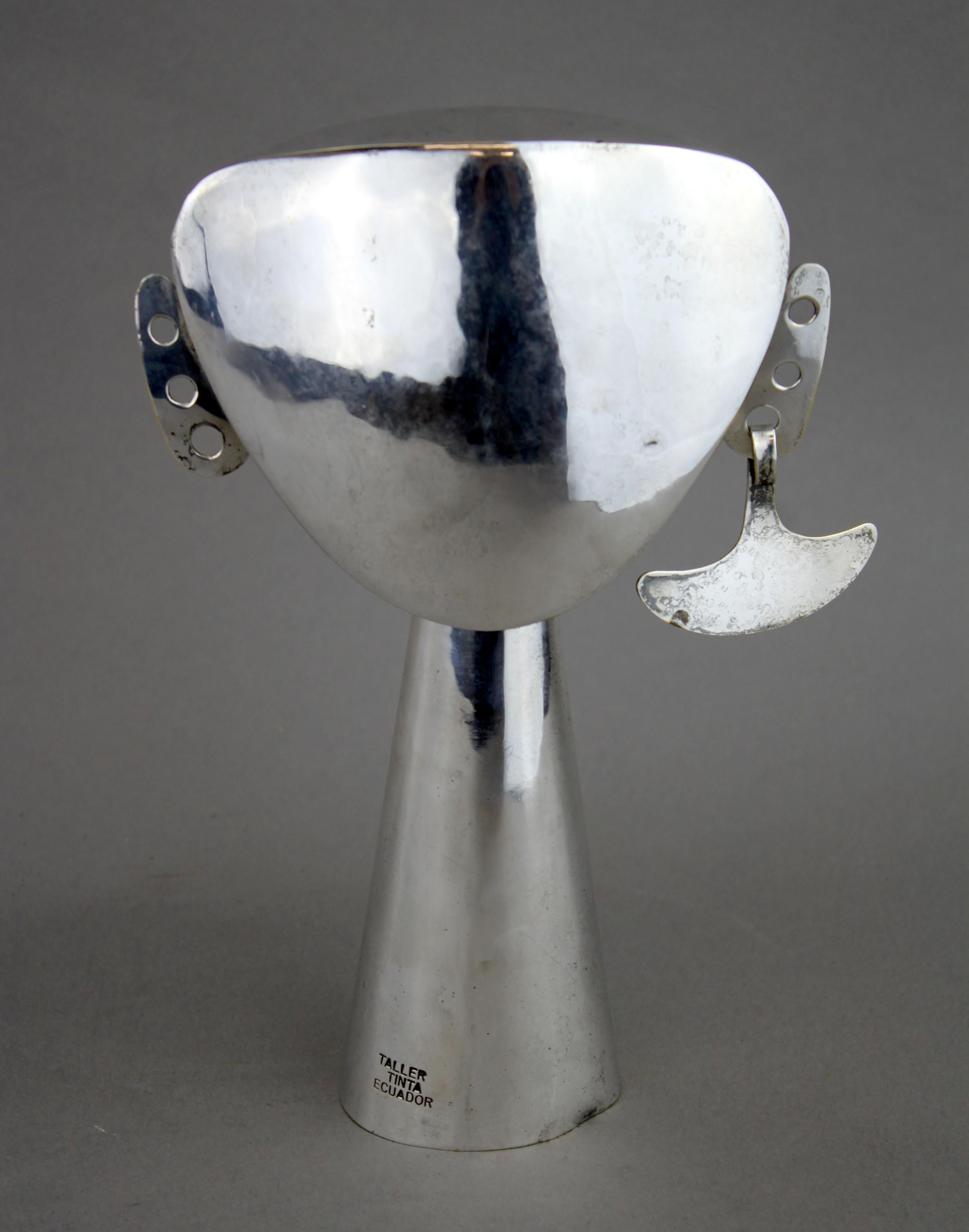 Ecuadorean Mid-20th Century Bust Artwork, Silver, Joaquin Taller Tinta, Ecuador, 1950s