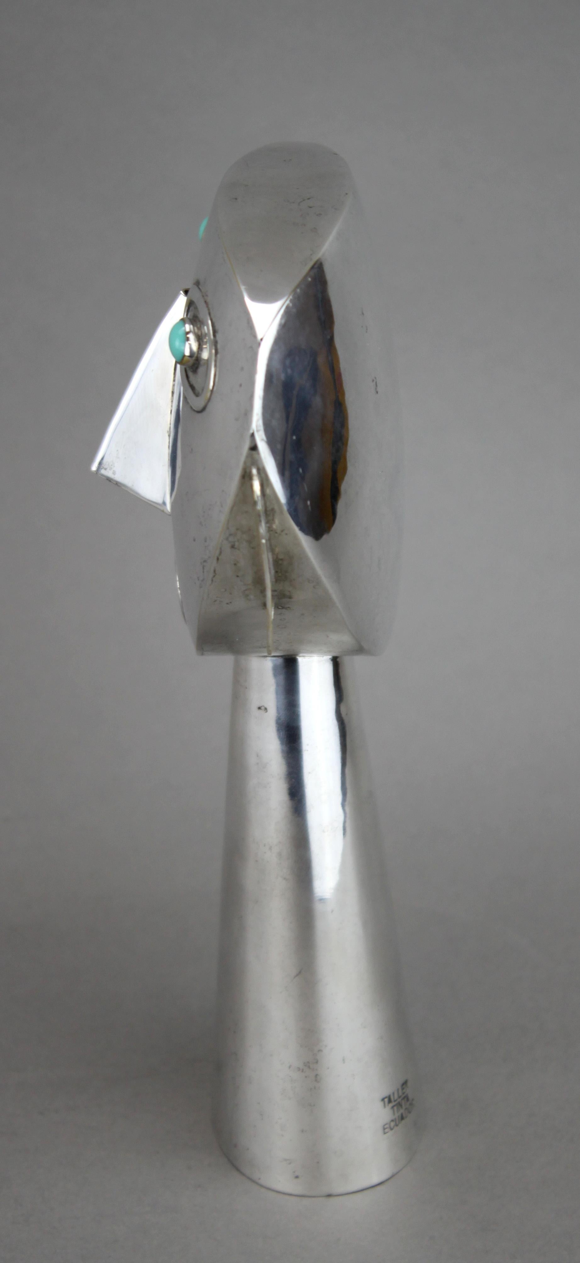 Mid-20th Century Bust Artwork, Silver, Joaquin Taller Tinta, Ecuador, 1950s In Fair Condition In Braintree, GB
