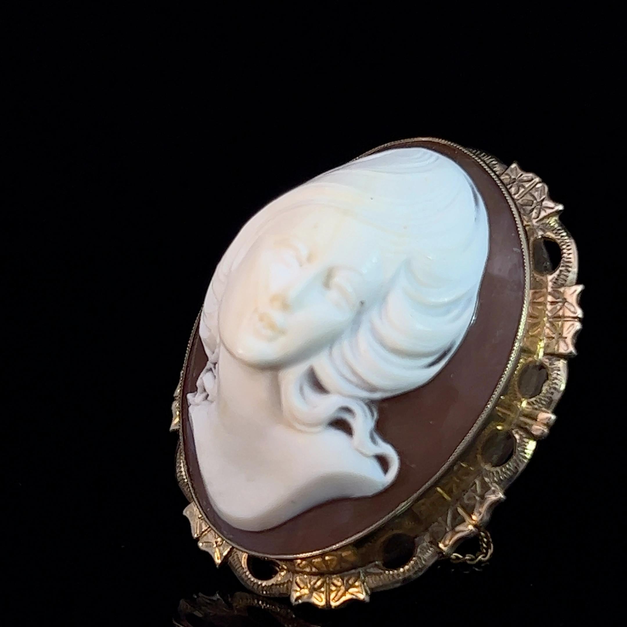 Modern Mid 20th Century Cameo Brooch Circa 1950s For Sale