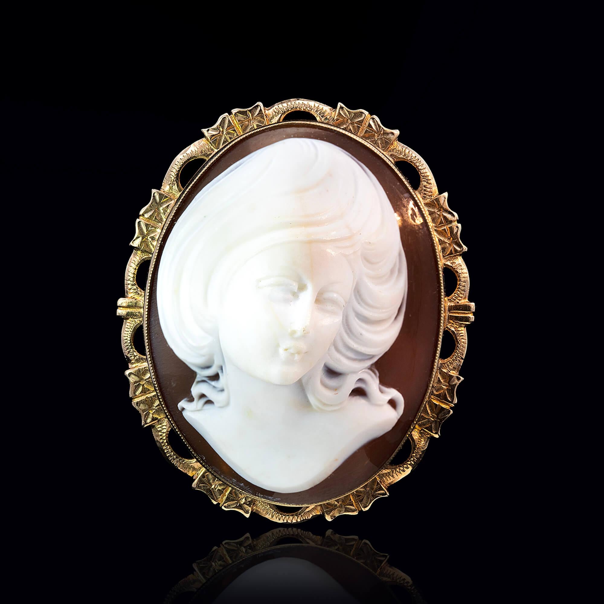 Mid 20th Century Cameo Brooch Circa 1950s For Sale 2