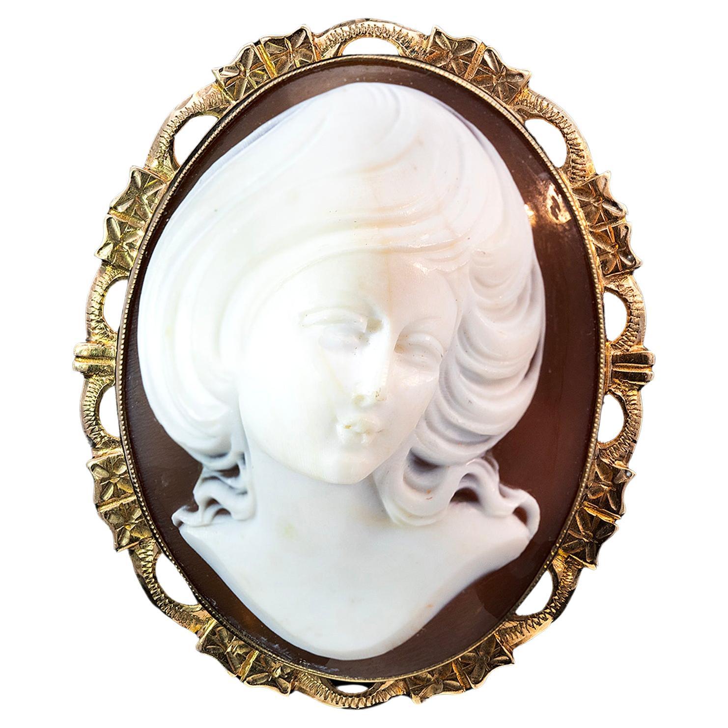 Mid 20th Century Cameo Brooch Circa 1950s For Sale