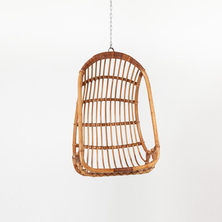 Mid20th Century Cane Hanging Chair For Sale at 1stDibs