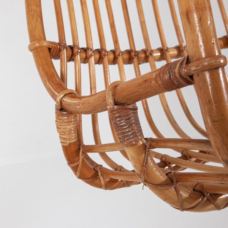 Mid20th Century Cane Hanging Chair For Sale at 1stDibs
