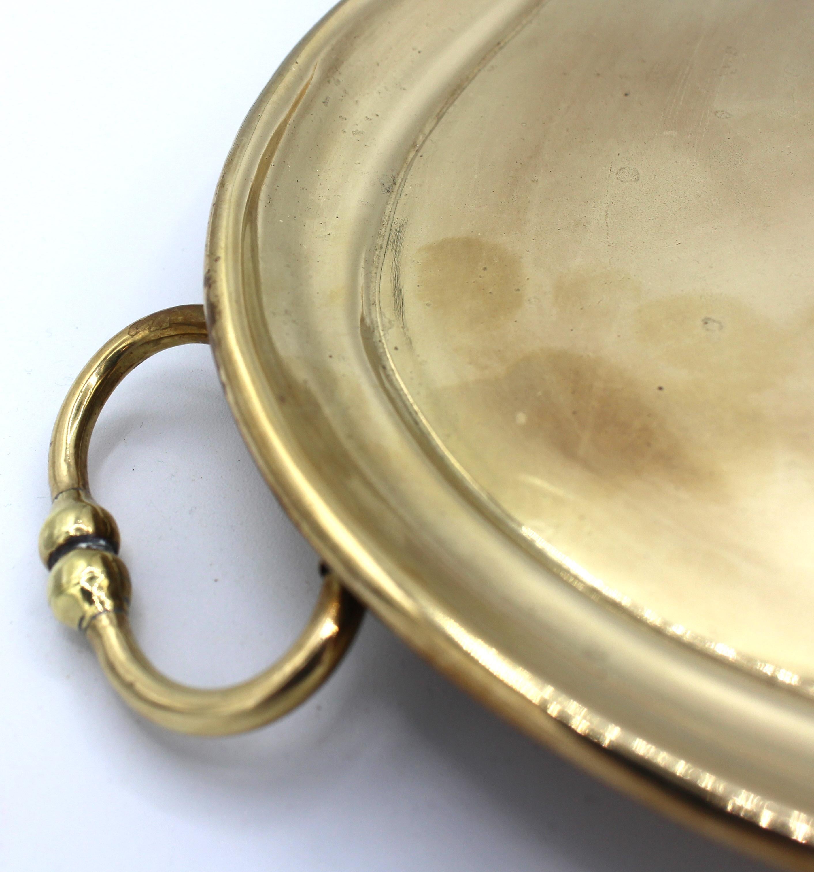 Mid-20th Century Cartouche Form Brass Cocktail Tray, English For Sale 3