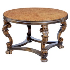 Mid-20th Century Carved Burr Birch Coffee Table