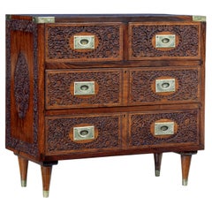 Vintage Mid 20th century carved chest of drawers by Fazal Rahim & Bros