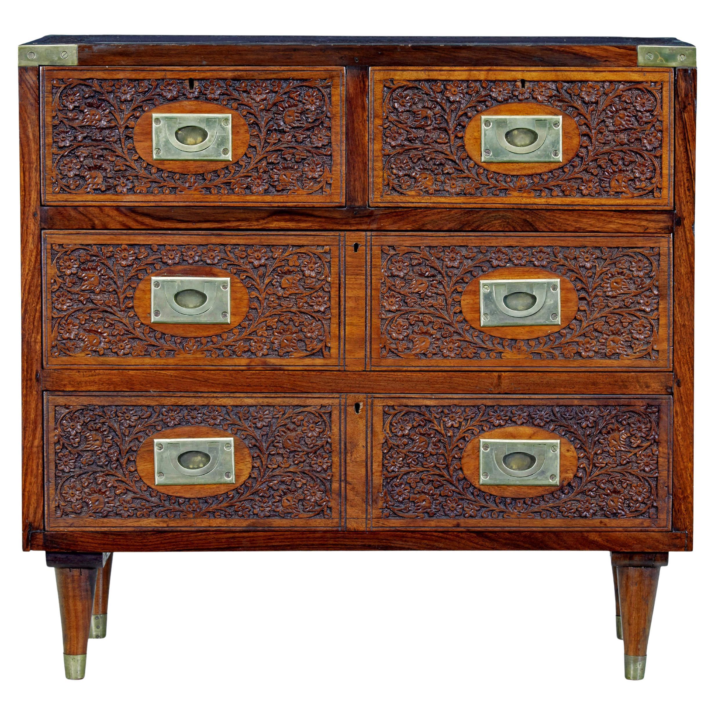 Mid 20th century carved chest of drawers by Fazal Rahim & Bros