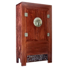 Mid 20th Century Carved Oriental Hardwood Cabinet