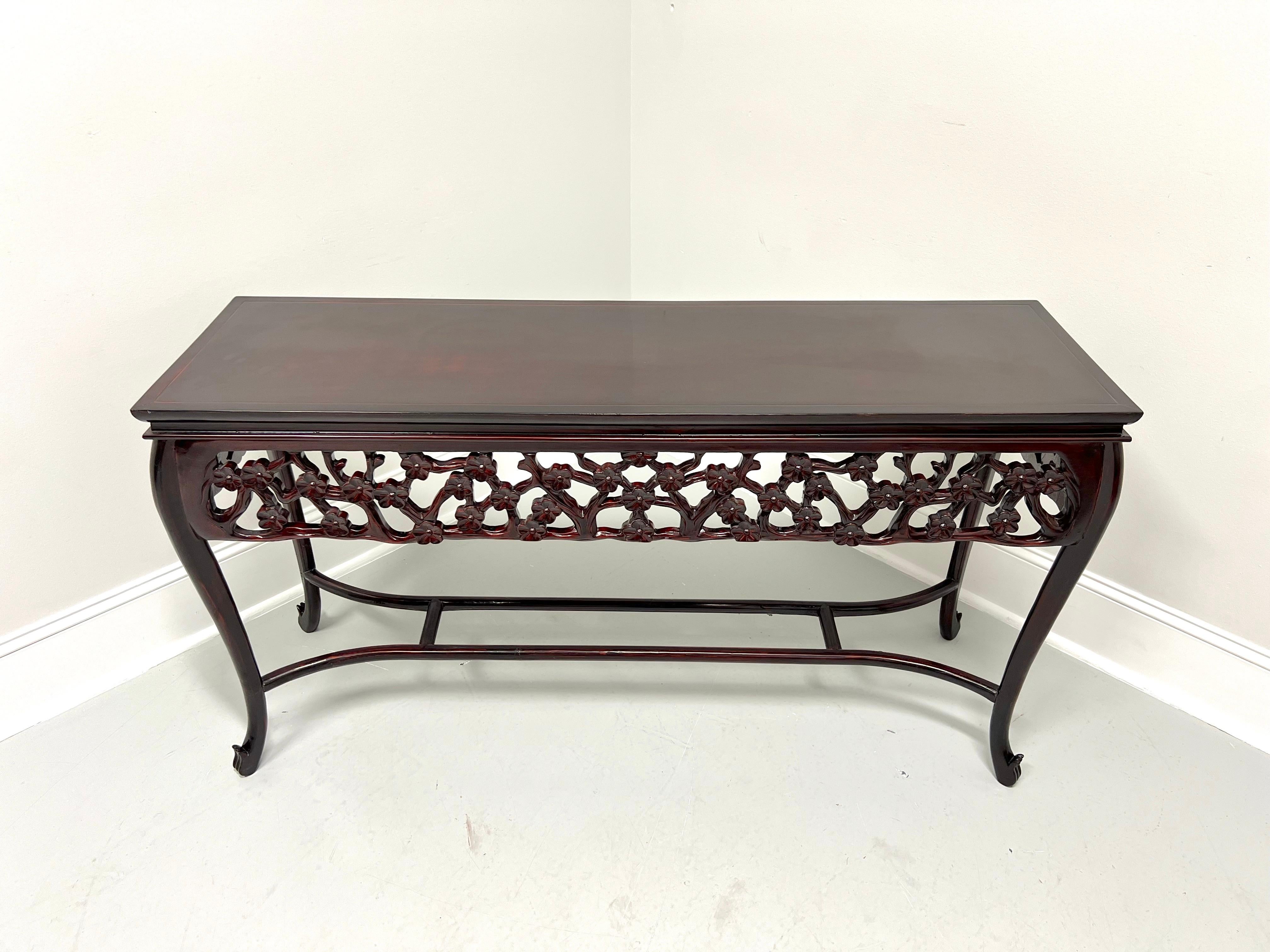 Mid 20th Century Carved Rosewood Finish Asian Style Console Sofa Table 1