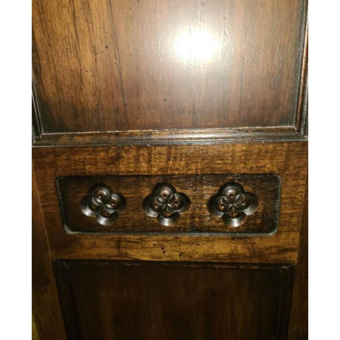 Mid 20th Century Carved Solid Walnut Room Divider In Excellent Condition In Germantown, MD