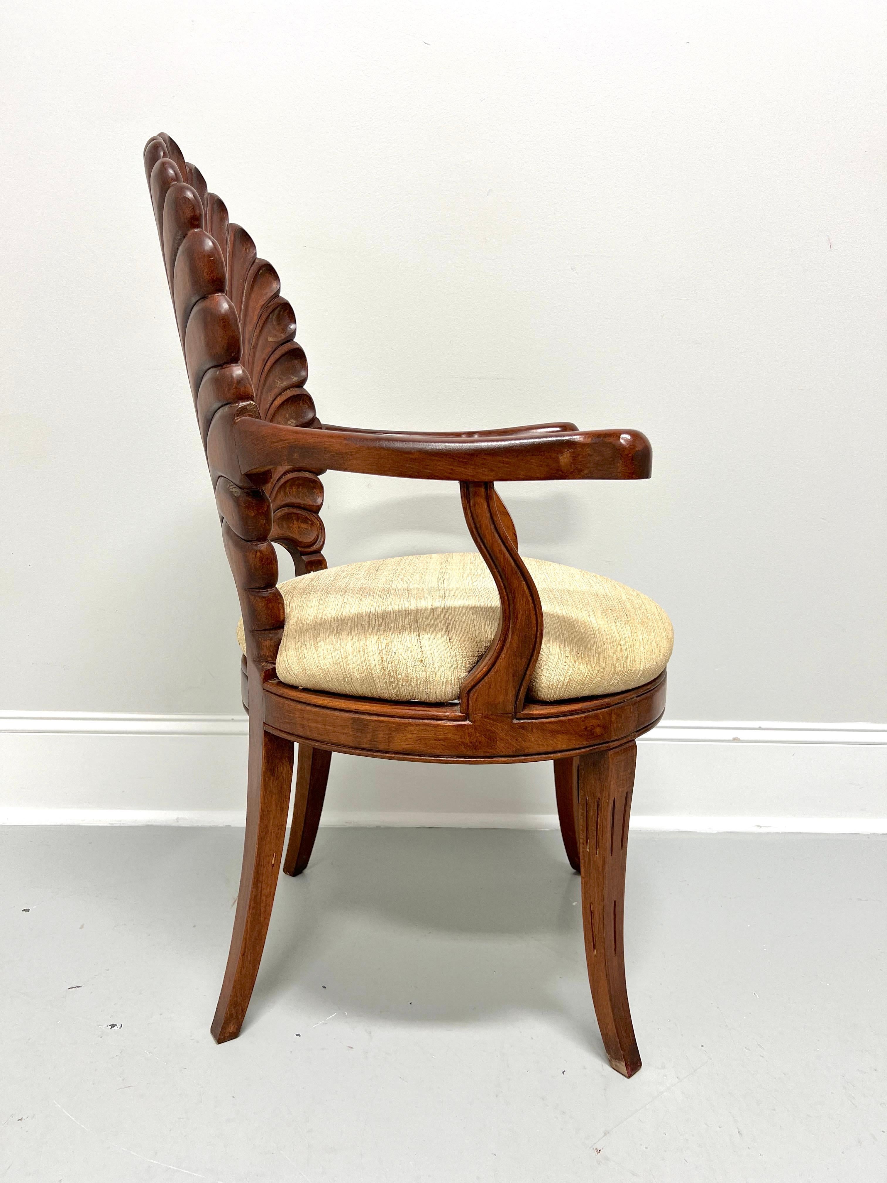 American Mid 20th Century Carved Walnut Venetian Grotto Armchair