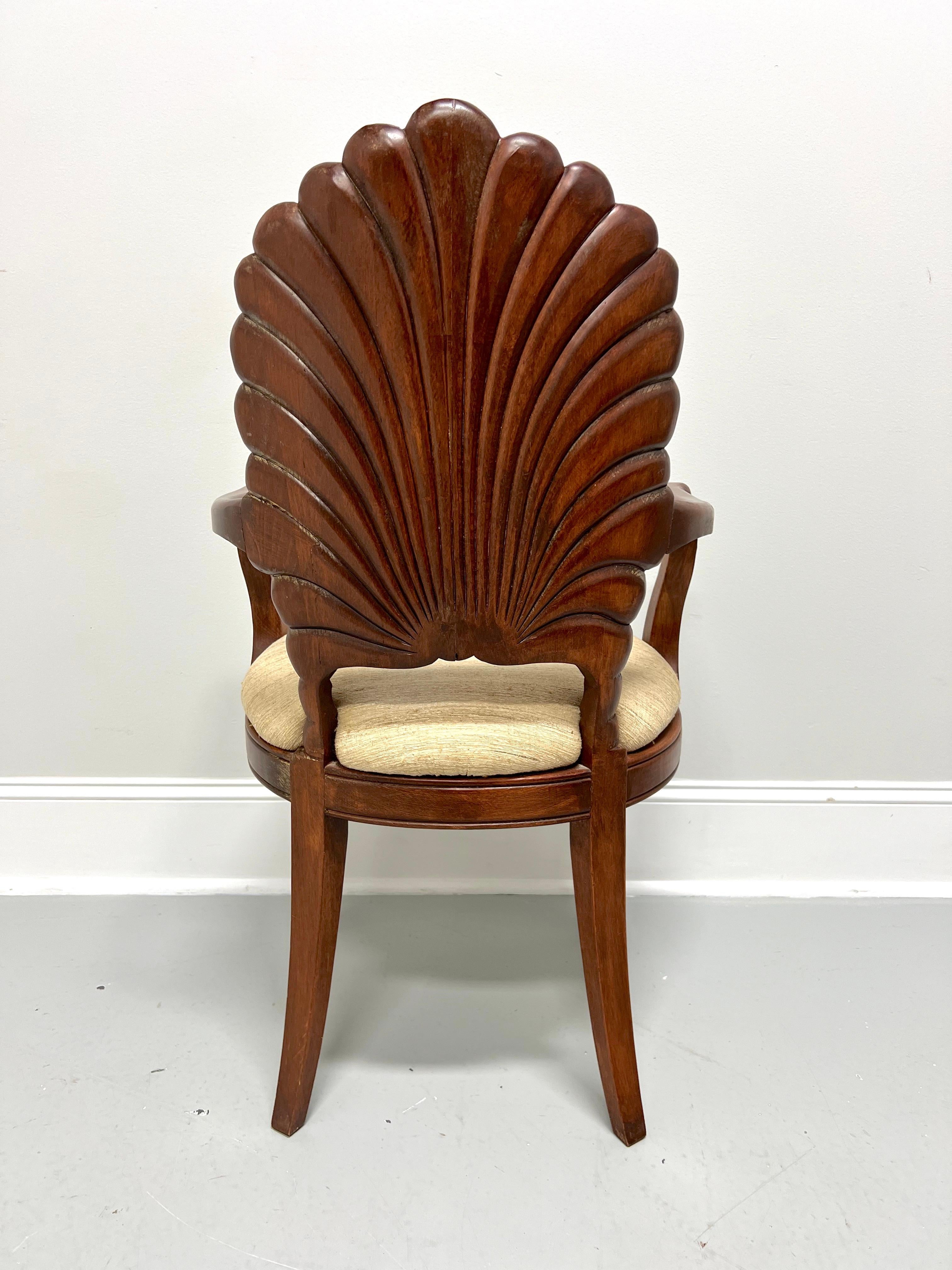 Mid 20th Century Carved Walnut Venetian Grotto Armchair In Good Condition In Charlotte, NC