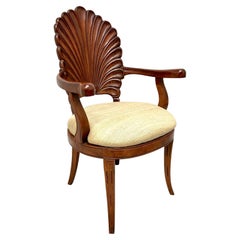 Mid 20th Century Carved Walnut Venetian Grotto Armchair