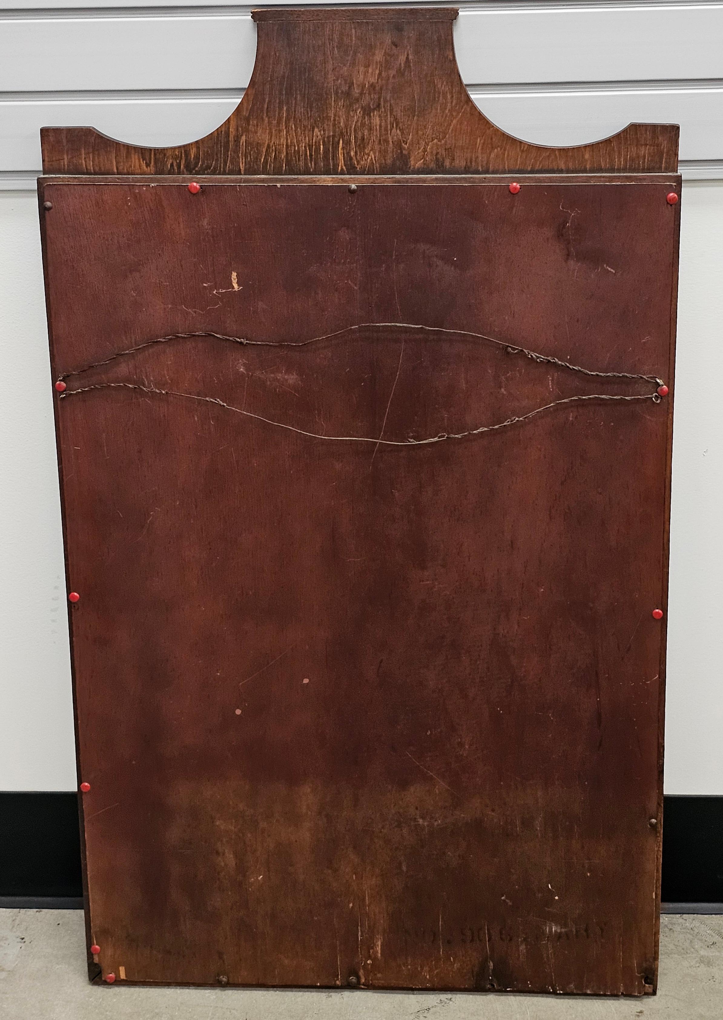 Fatto a mano Mid 20th Century Carved Wheat Grass Mahogany Frame Wall Mirror in vendita