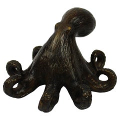 Mid-20th Century cast Bronze Octopus sculpture naturalistic hand-crafted Italy
