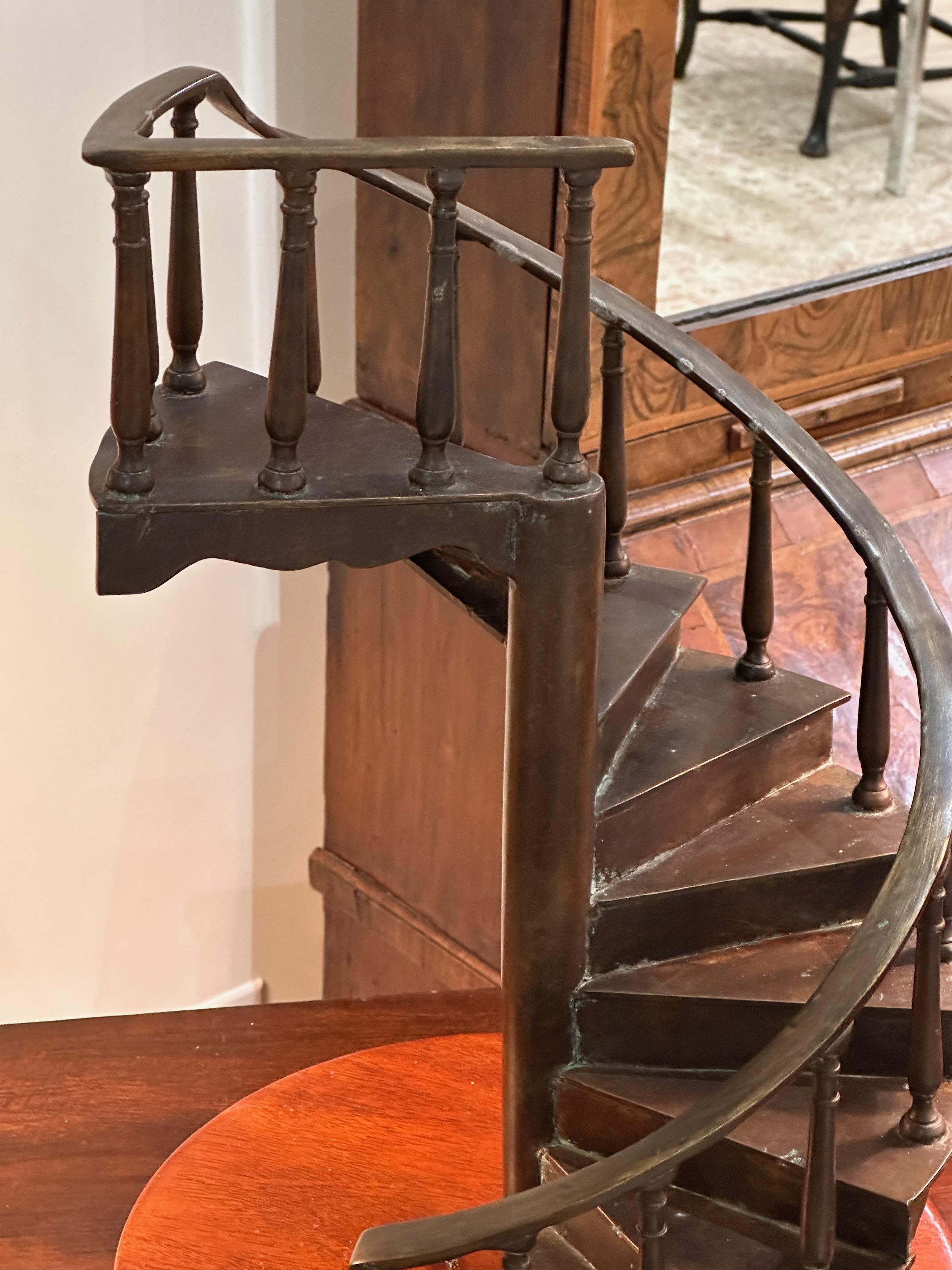 Other Mid-20th Century Cast Bronze Spiral Staircase Model