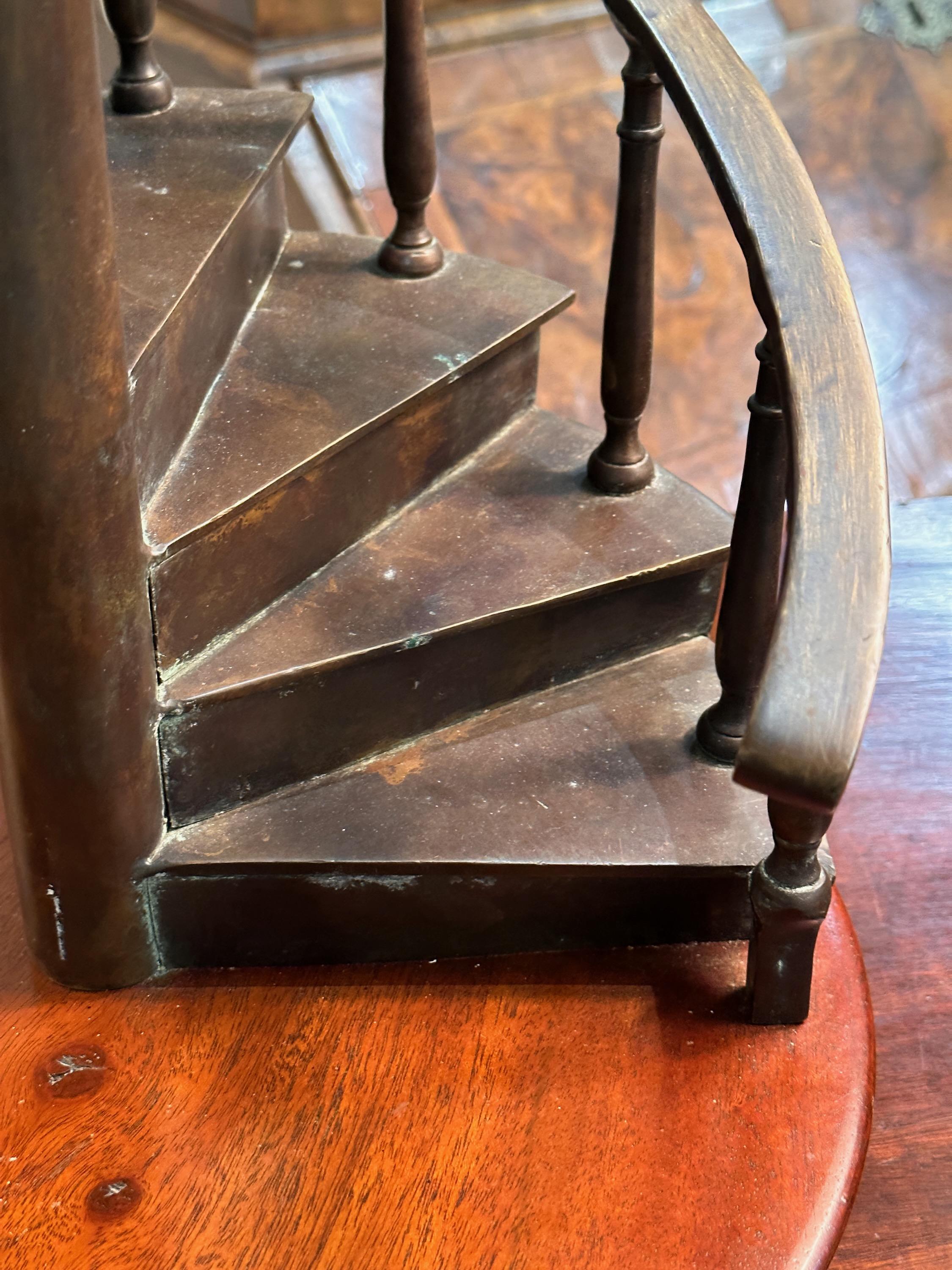 Mid-20th Century Cast Bronze Spiral Staircase Model In Good Condition In Kilmarnock, VA