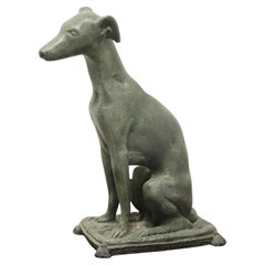 Mid 20th Century Cast Bronze Whippet Dog