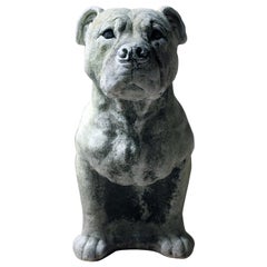 Vintage Mid-20th Century Cast Composition Stone Staffordshire Bull Mastiff