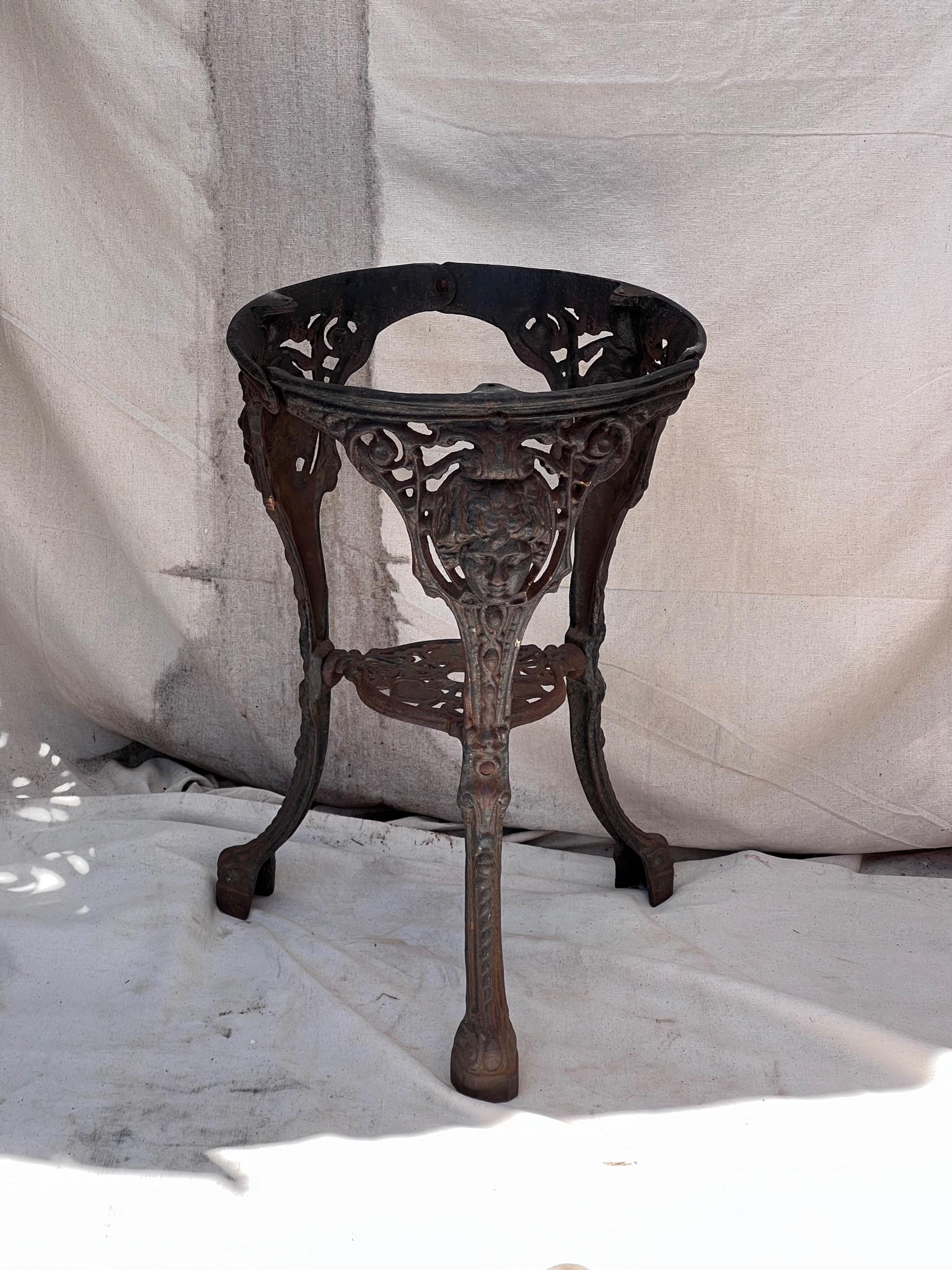 Victorian Mid 20th Century Cast Iron Britannia Table With Marble Top For Sale
