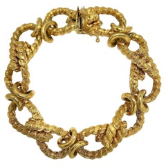 Mitte des 20. Jahrhunderts Casual Eternity Link 18k Goldarmband