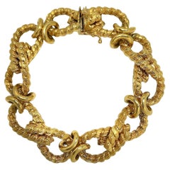 Vintage Mid-20th Century Casual Eternity Link 18k Gold Bracelet