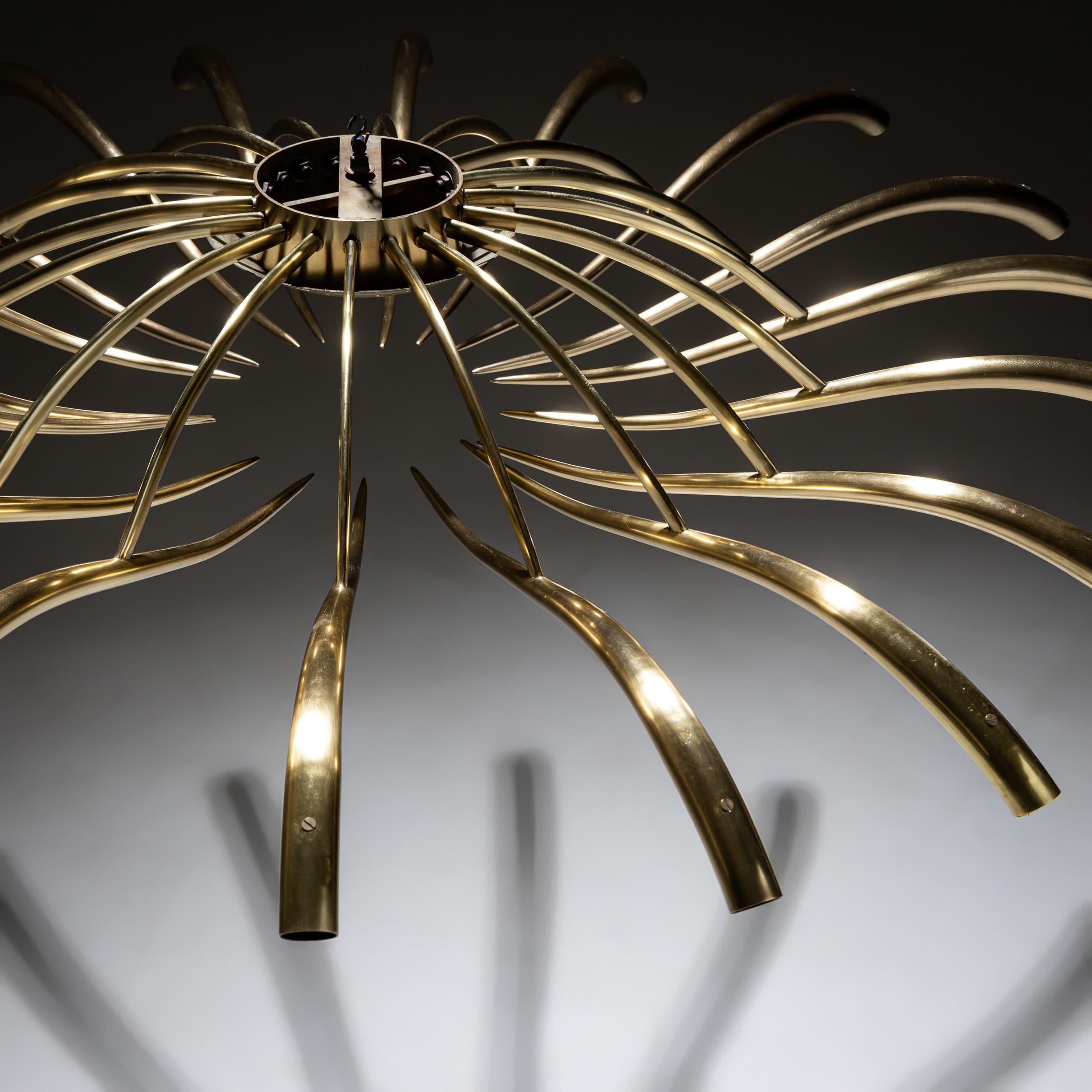 Italian Mid-20th Century Ceiling Chandelier by Oscar Torlasco for Lumi For Sale