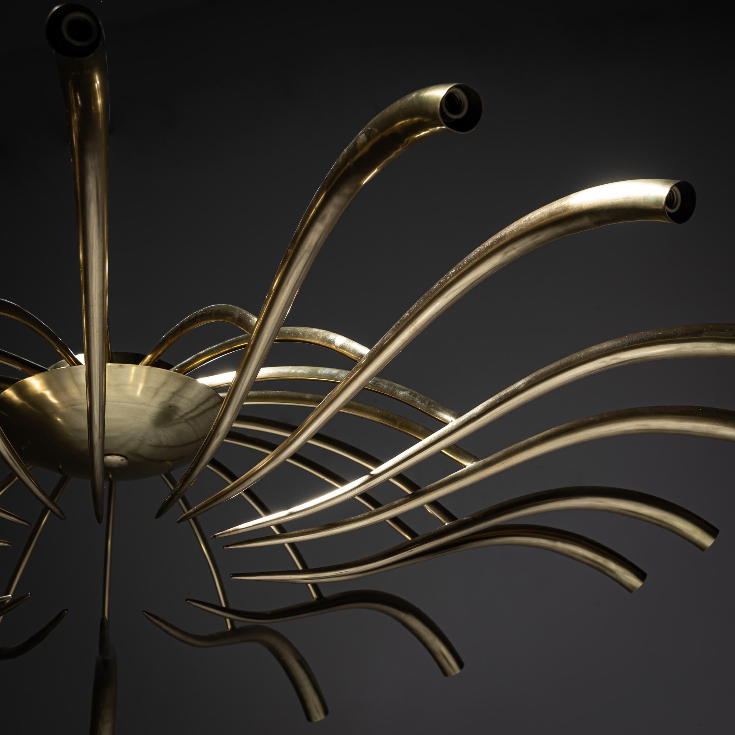 Mid-20th Century Ceiling Chandelier by Oscar Torlasco for Lumi For Sale 2