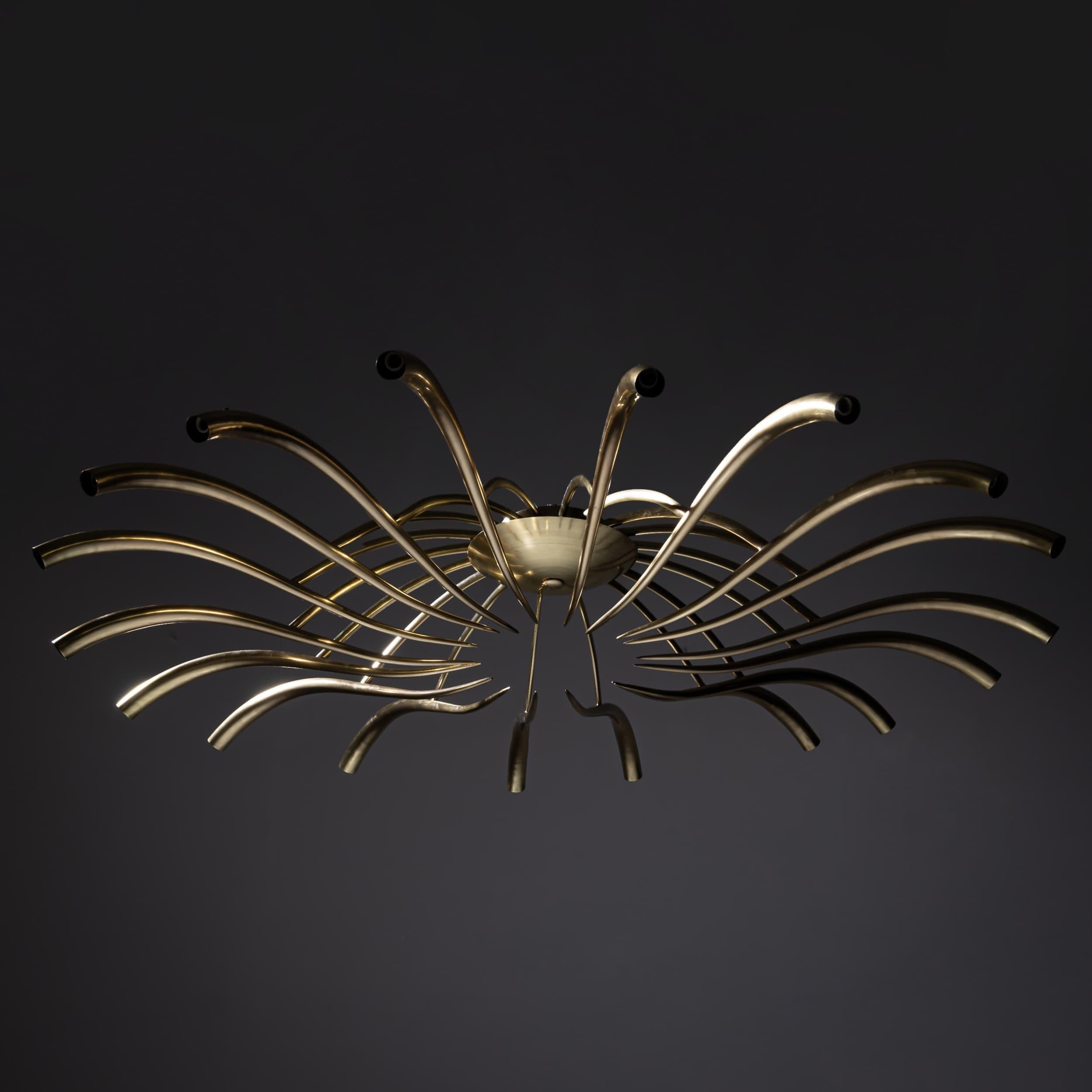 Mid-20th Century Ceiling Chandelier by Oscar Torlasco for Lumi For Sale 3