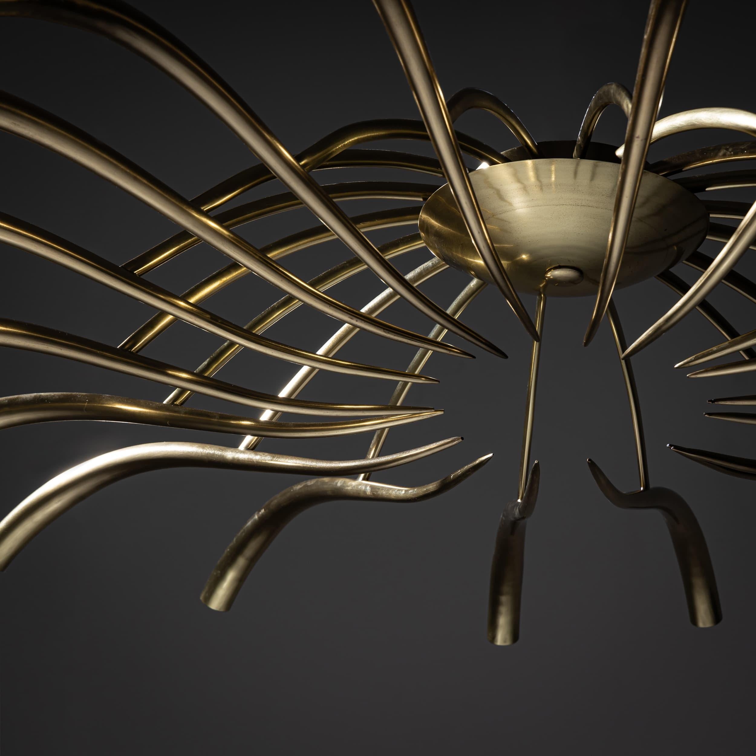 Mid-20th Century Ceiling Chandelier by Oscar Torlasco for Lumi For Sale 4