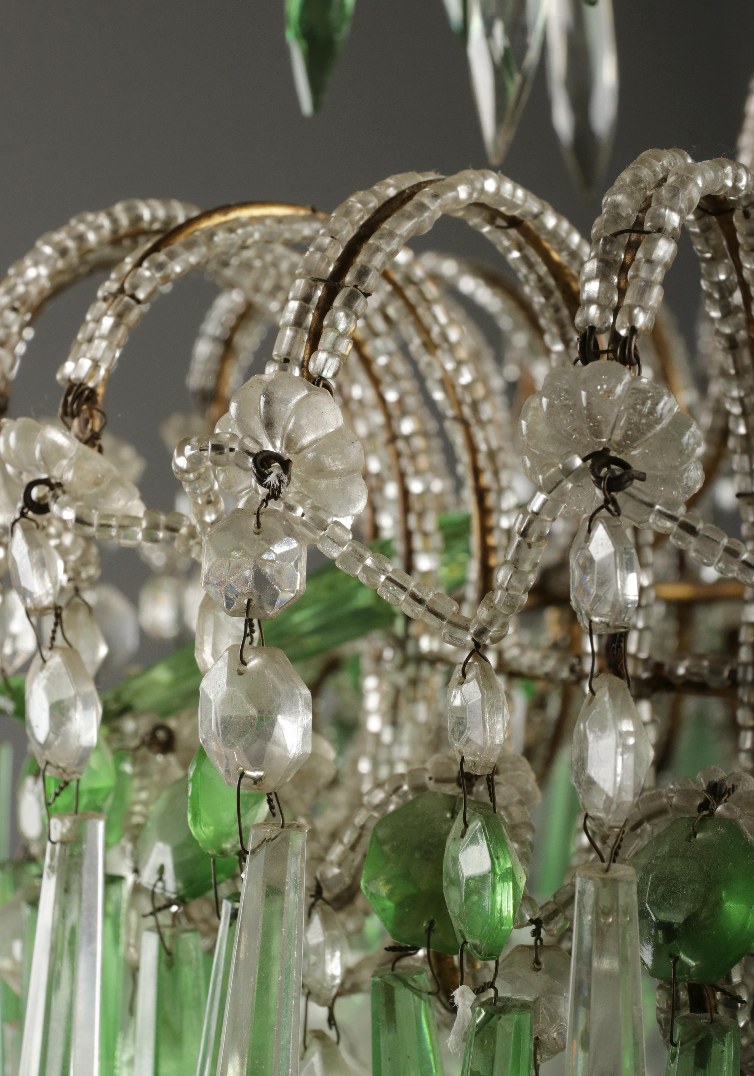 Mid 20th Century Century Palme Chandelier Lamp Glass Drops For Sale 10