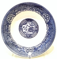Mid-20th Century Ceramic Blue Willow Soup/Cereal Bowl, Set of 8
