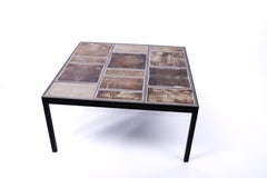 Table basse en céramique du milieu du XXe siècle de Vallauris, Roger Capron