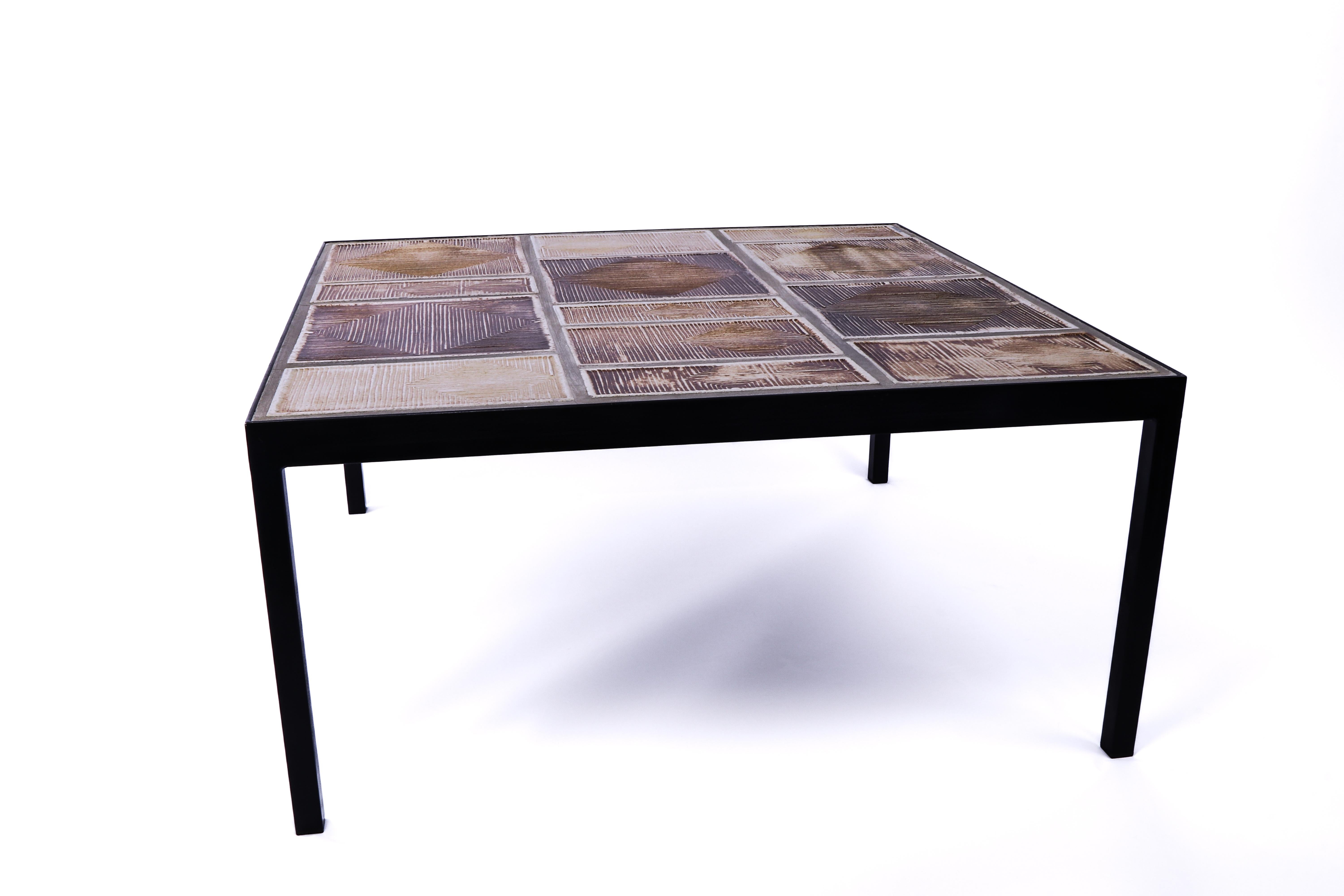 Mid-Century Modern Table basse en céramique du milieu du XXe siècle de Vallauris, Roger Capron en vente