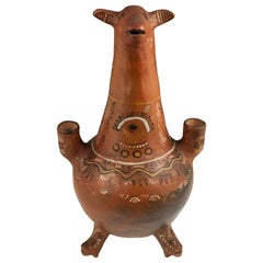 Vintage Mid-20th Century Ceramic Donkey Candelabra Folk Art, Mexico