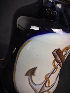 Mid-20th Century Ceramic Lamp Base with Nautical Anchor Design - 2Y312