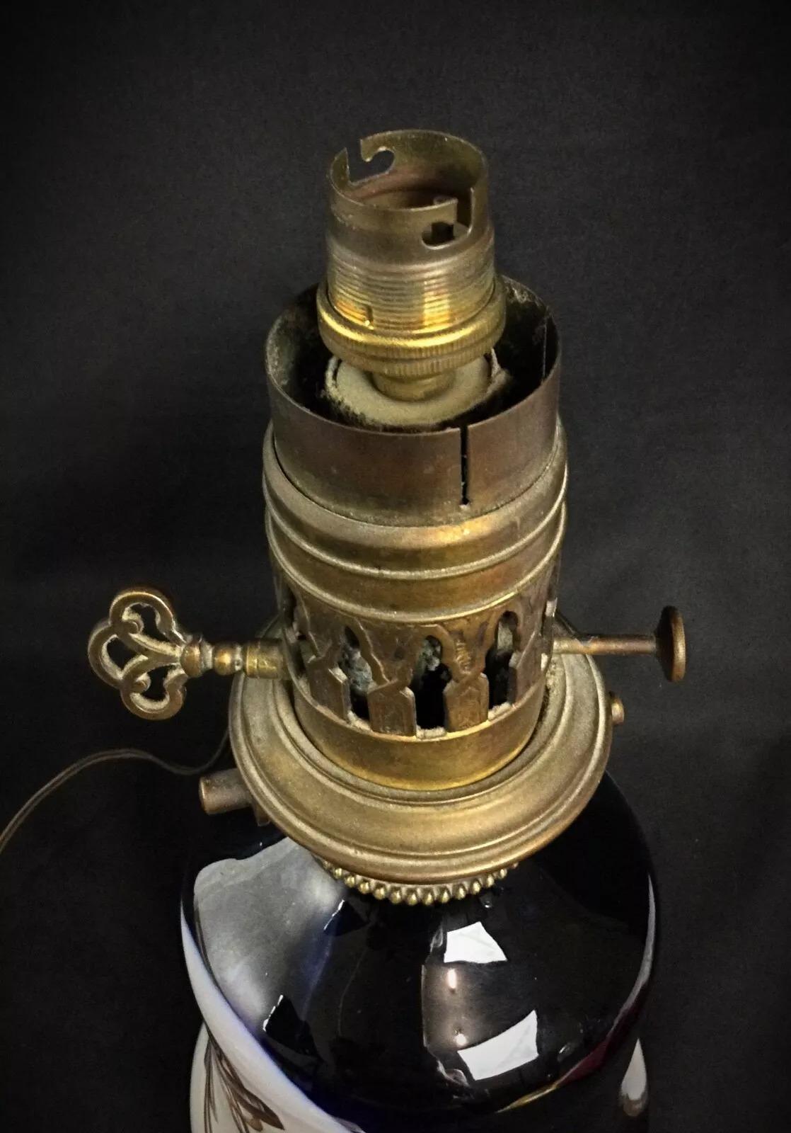 Milieu du XXe siècle Base de lampe en céramique du milieu du 20e siècle avec motif d'ancre nautique - 2Y312 en vente