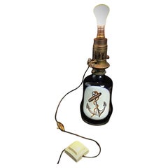 Mid-20th Century Ceramic Lamp Base with Nautical Anchor Design - 2Y312