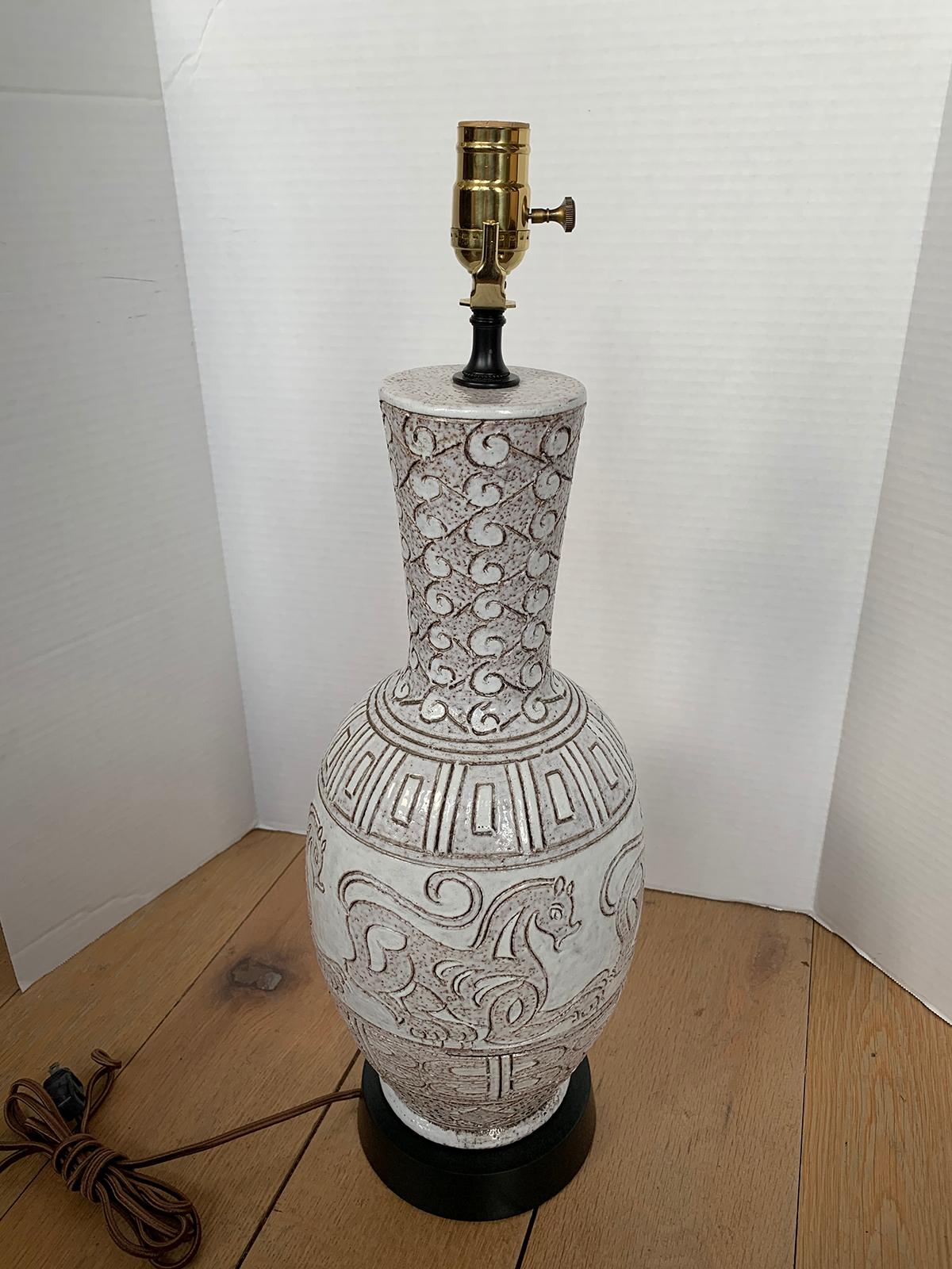 Mid-20th Century Ceramic Lamp For Sale 8