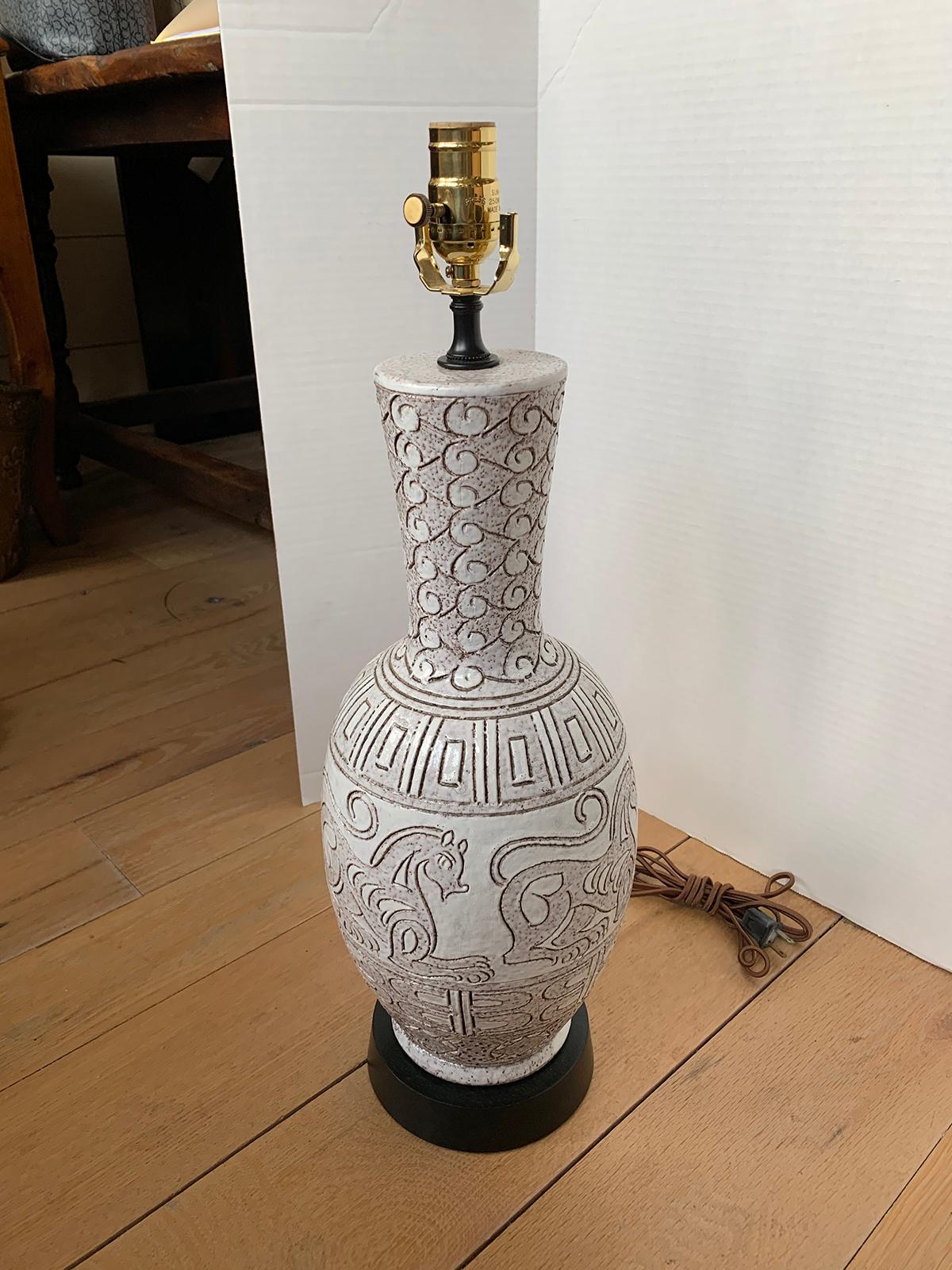Mid-20th Century Ceramic Lamp For Sale 1