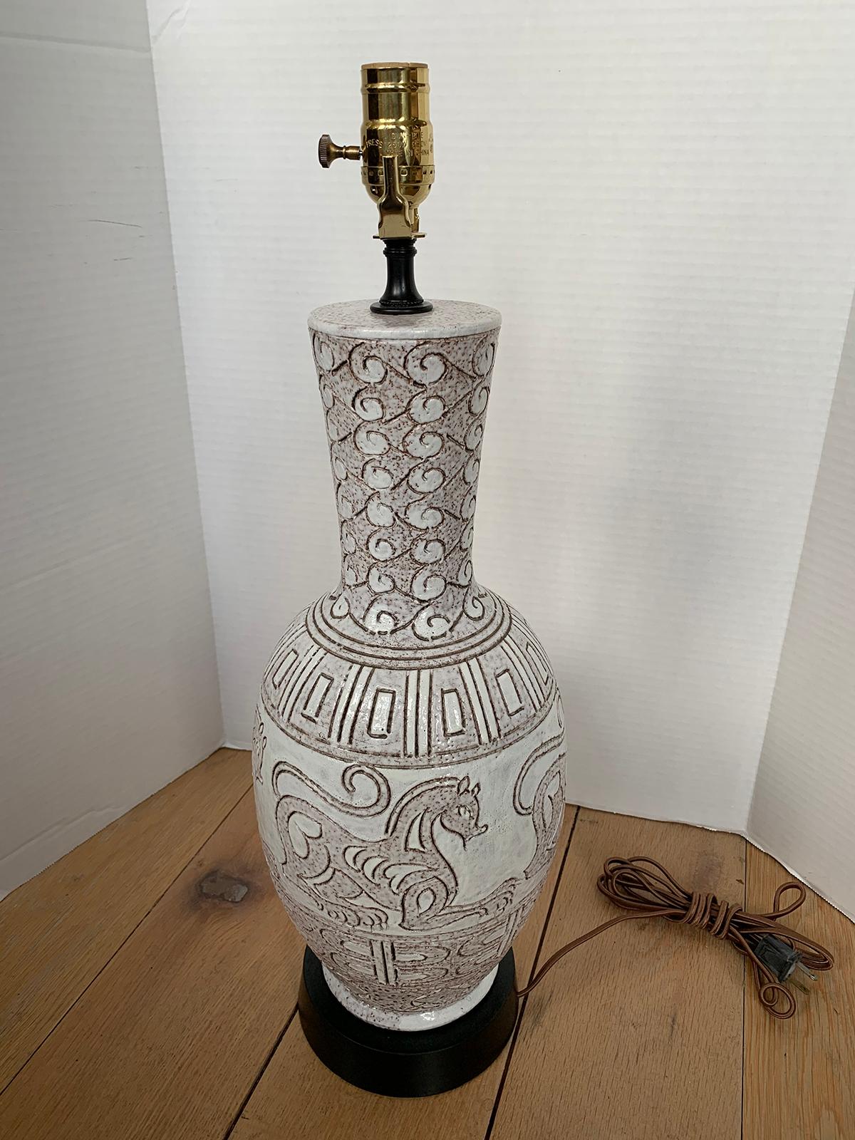 Mid-20th Century Ceramic Lamp For Sale 5